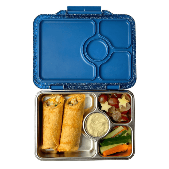 Yumbox Prêt - Glitzer Edition | Edelstahl Brotdose mit 4 Fächern
