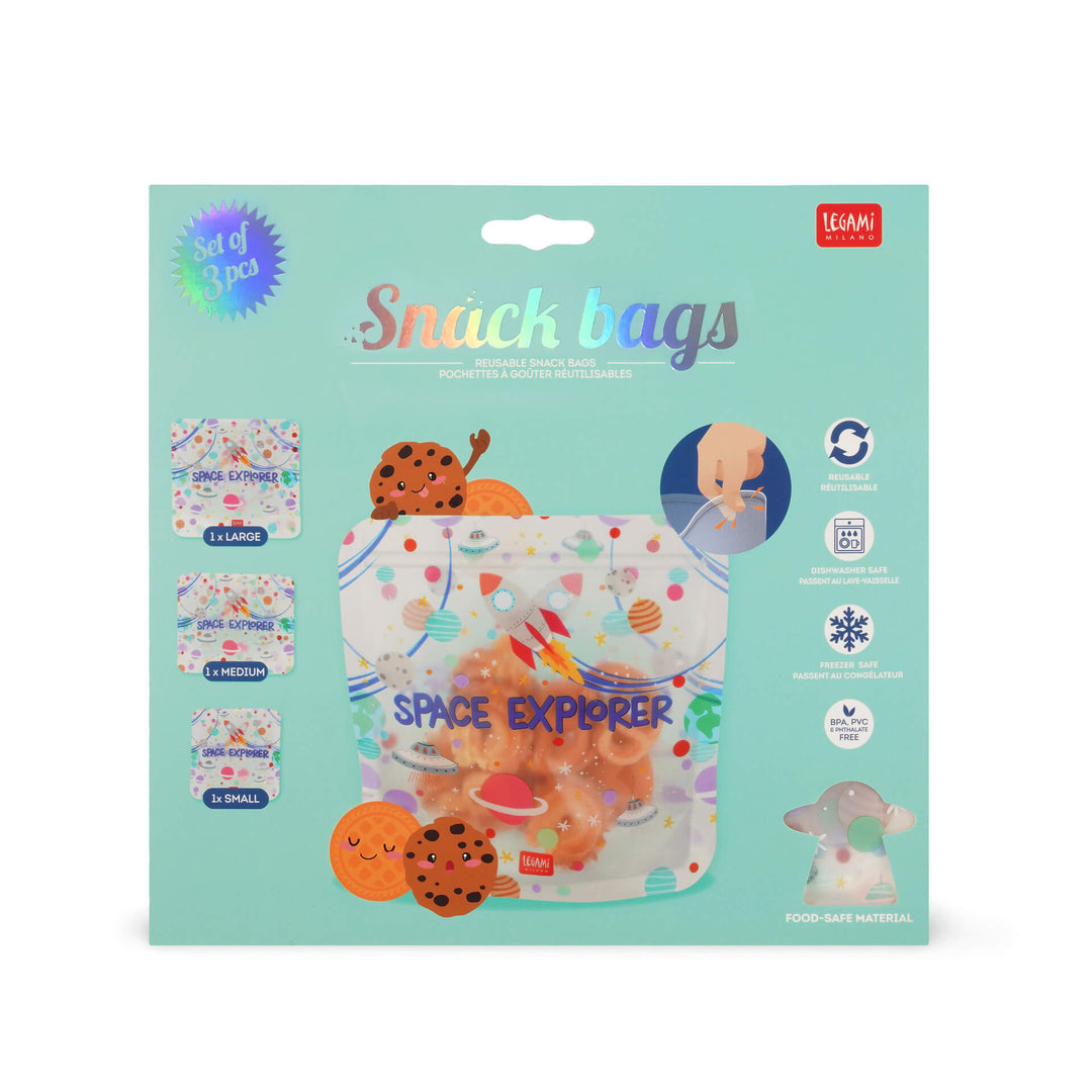 Legami Snack Bags, 3er Set