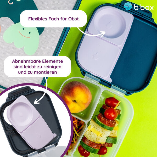 b.box Mini Lunchbox | 3 Fächer | für ganzen Apfel