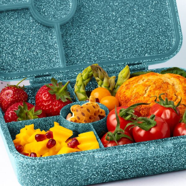 ✨ Lekkabox Glamour | Glitzernde Lunchbox mit 4 Fächern, auslaufsicher