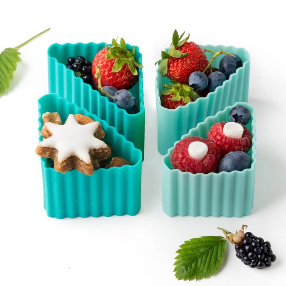 Lekkabox Cups, Silikonförmchen Triangle für Bentobox, 4 Stück