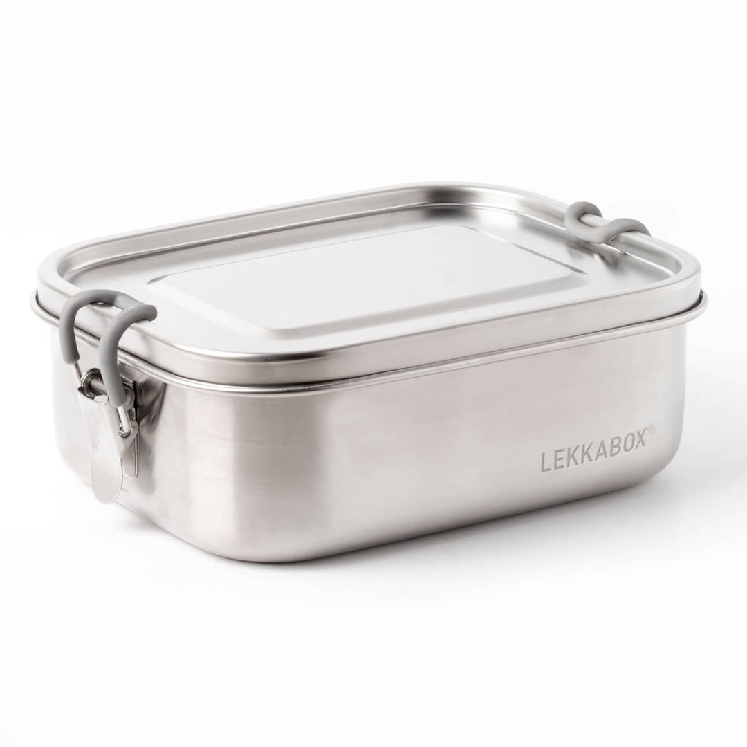 LEKKABOX Safe, 800ml | auslaufsichere Edelstahl Brotdose | inkl. 2 Silikoncups
