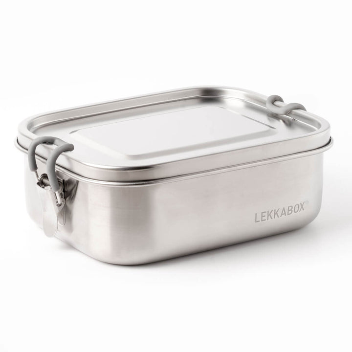LEKKABOX Safe, 800ml | auslaufsichere Edelstahl Brotdose | inkl. 2 Silikoncups