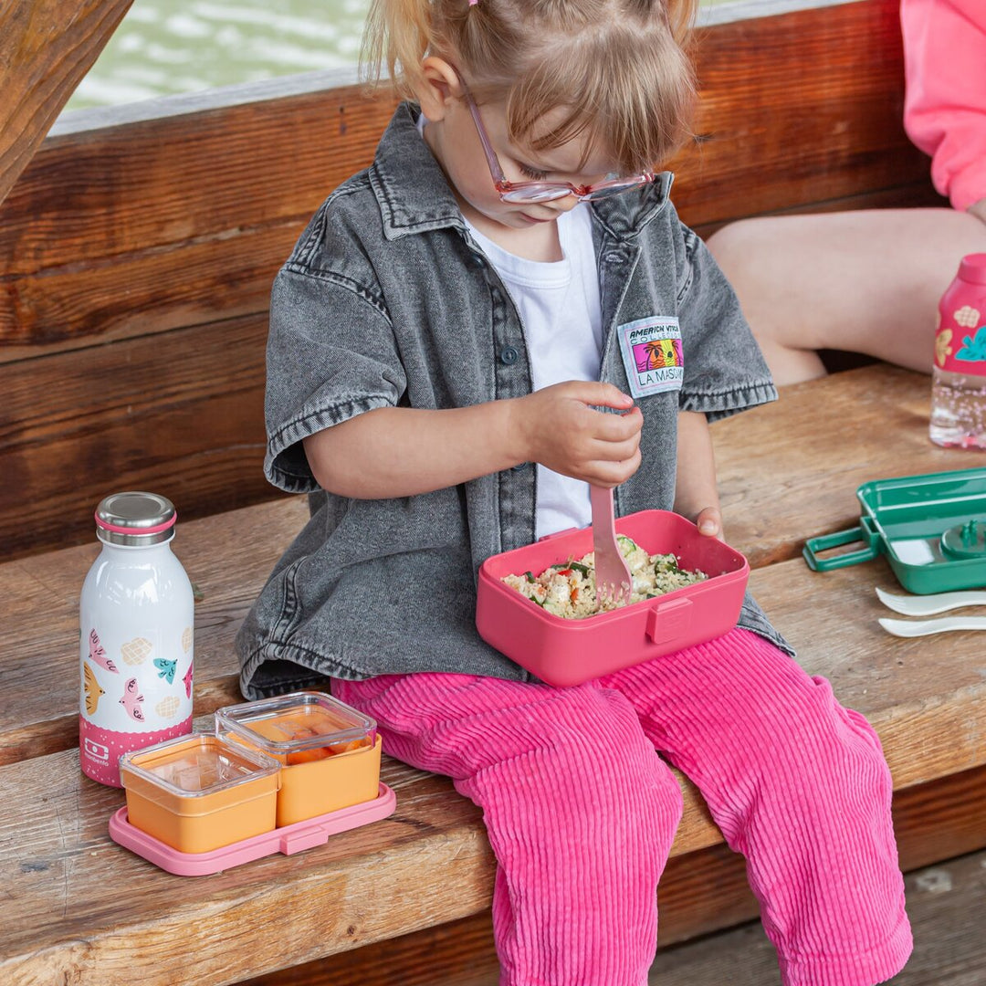 Monbento MB Tresor | Kompakte Kinder Brotdose mit 3 Fächern