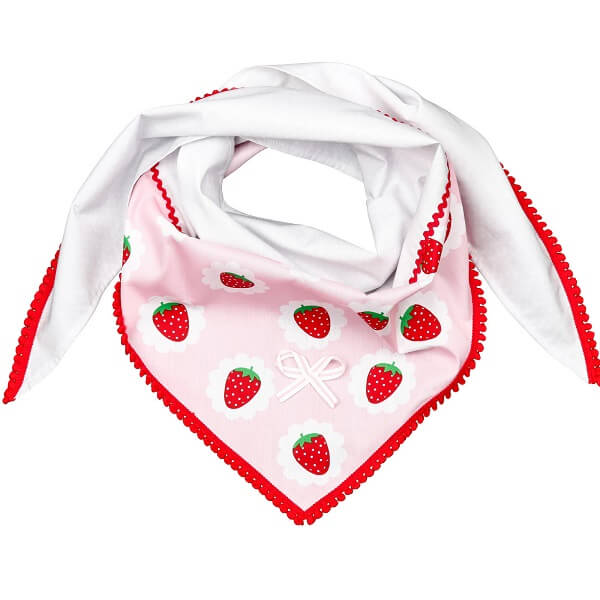 rot-rosa Halstuch mit knalligen Erdbeeren für Mädchen | by Anton & Sophie